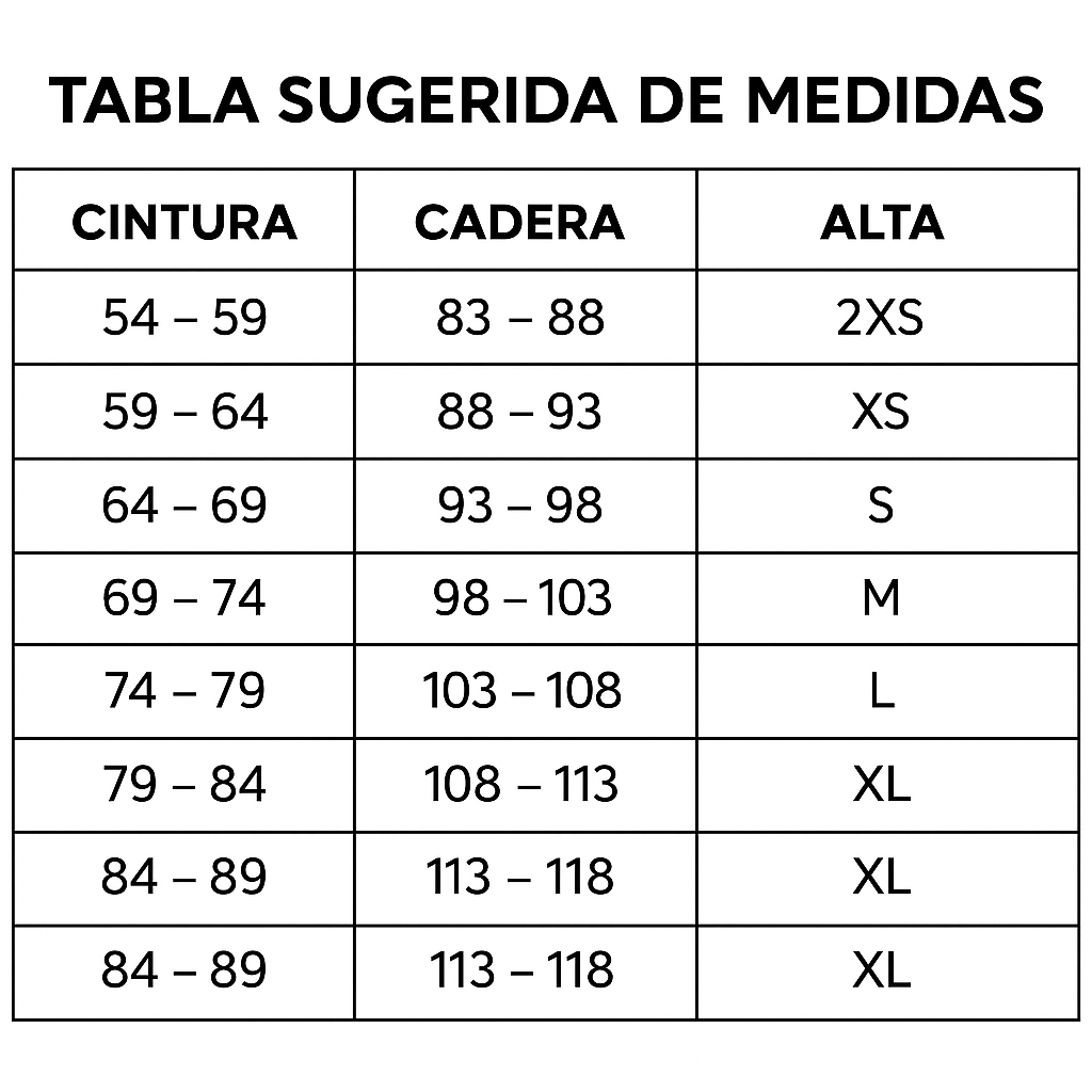 Cinturilla reloj de arena de alta calidad